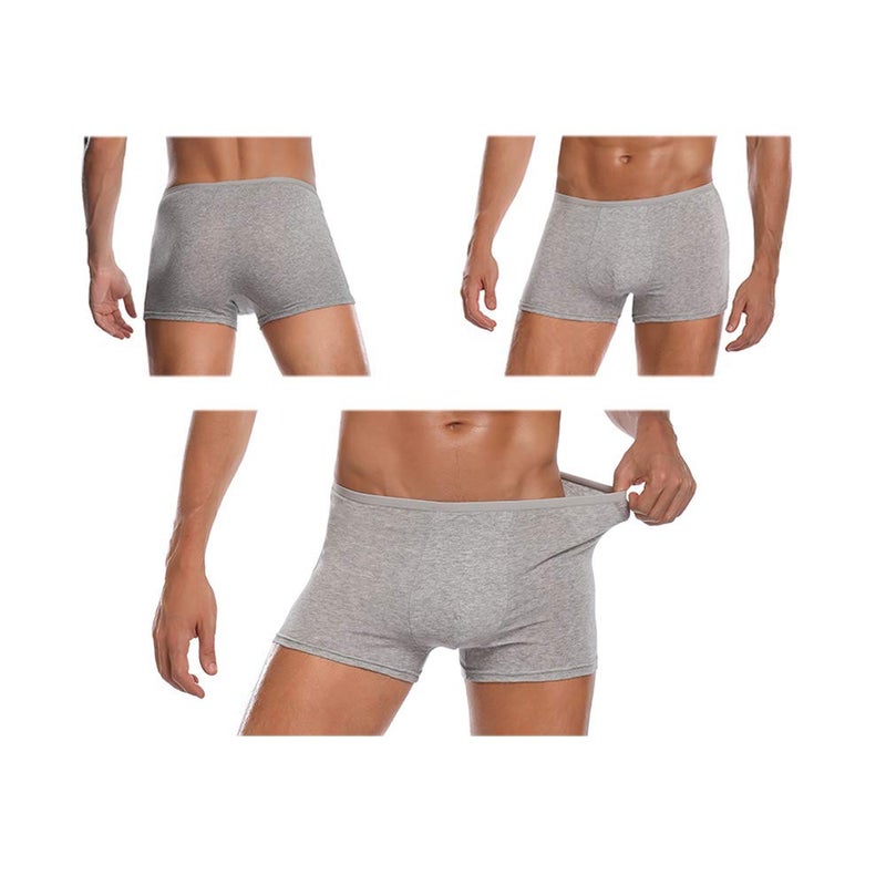 STARLY Mens Disposable Cotton Underwear Travel Boxers Briefs Portable Shorts Gray 5PK (Grey, Small) - Image 1